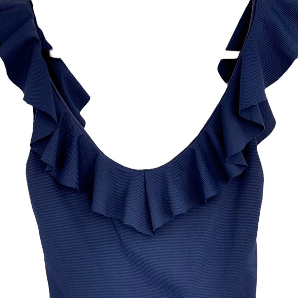 NWT Eberjey Pique Loreta One Piece Textured Ruffled Swimsuit Size Small S - Picture 2 of 7